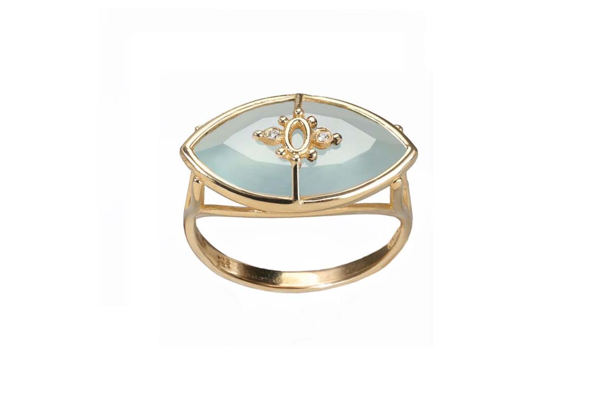 DANAI GIANNELLI | Paradiso Perduto ring | Aqua Blue Chalcedony