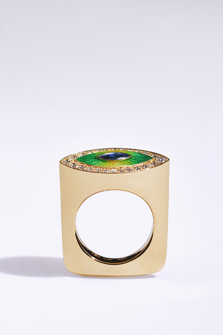 MARIE LICHTENBERG | Evil Eye Green ring