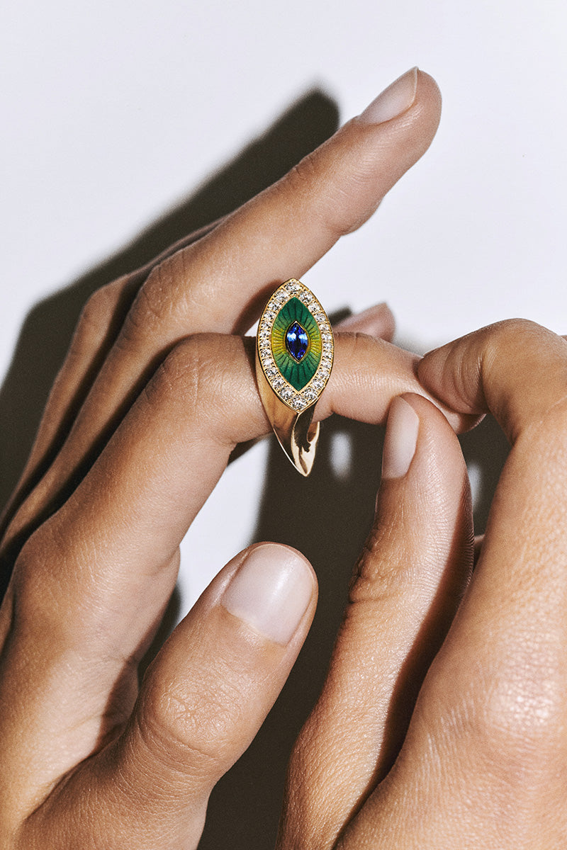 MARIE LICHTENBERG | Evil Eye Green ring