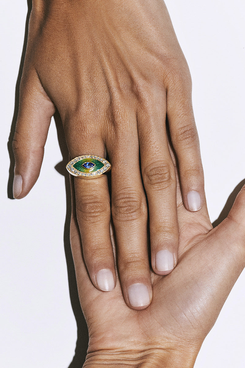 MARIE LICHTENBERG | Evil Eye Green ring