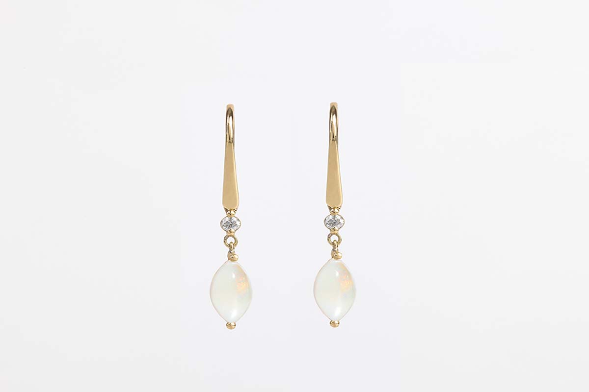 AVALON | Opal earrings with Lab grown diamonds