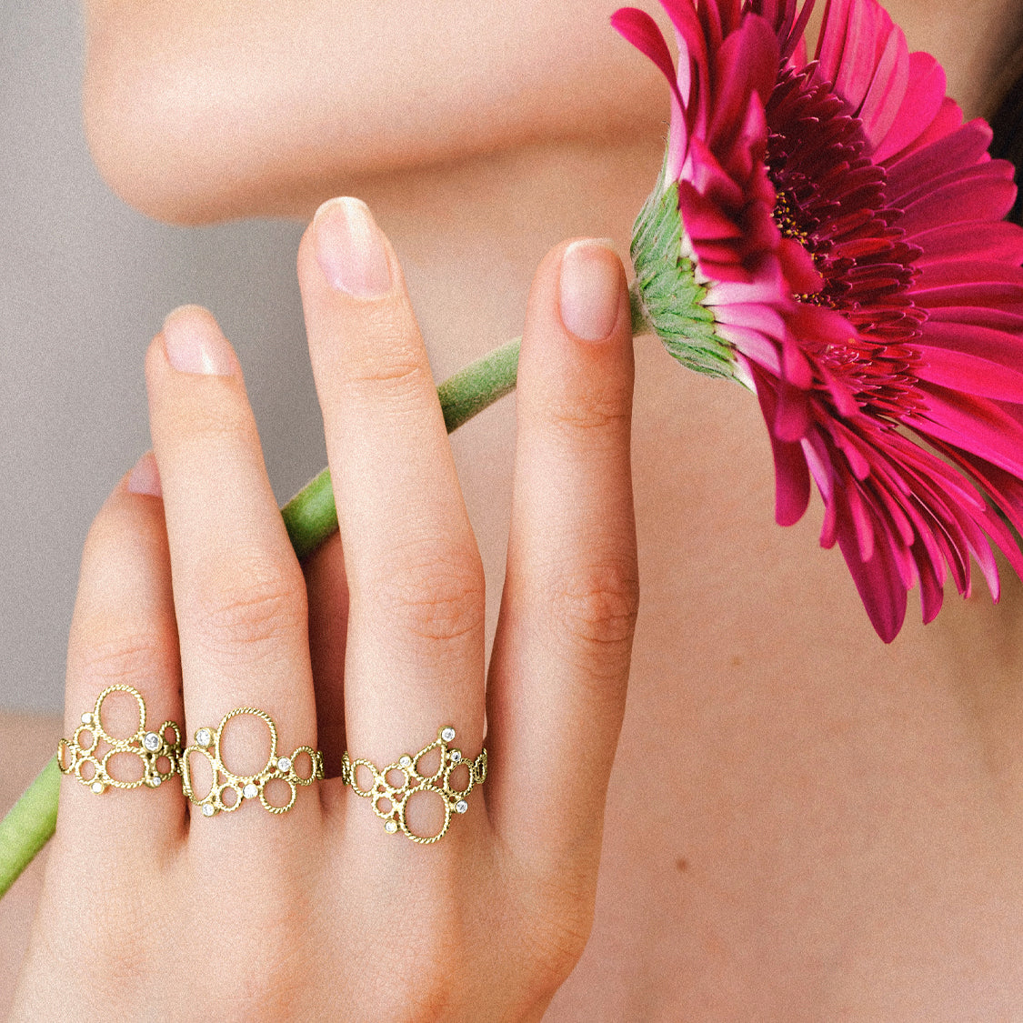 CHRISTINA SOUBLI | Drop Lace ring with diamonds