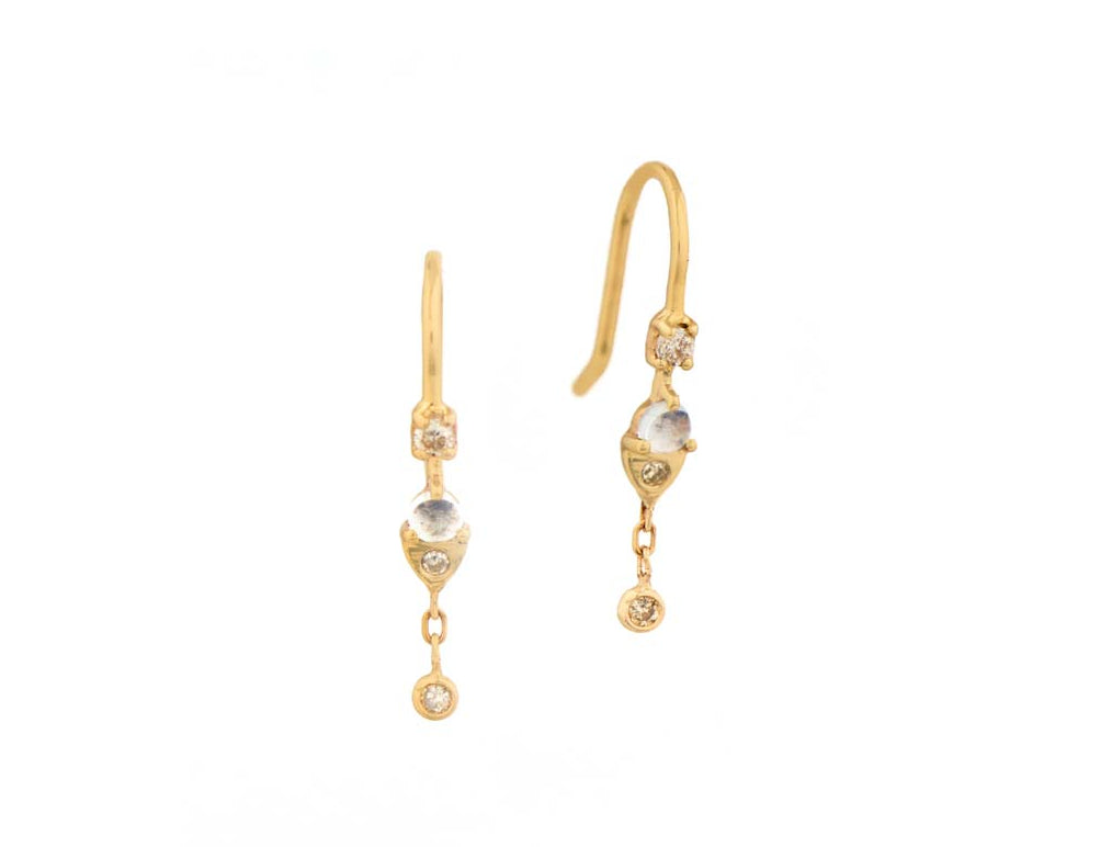 CELINE DAOUST | Moonstone & Diamonds earrings