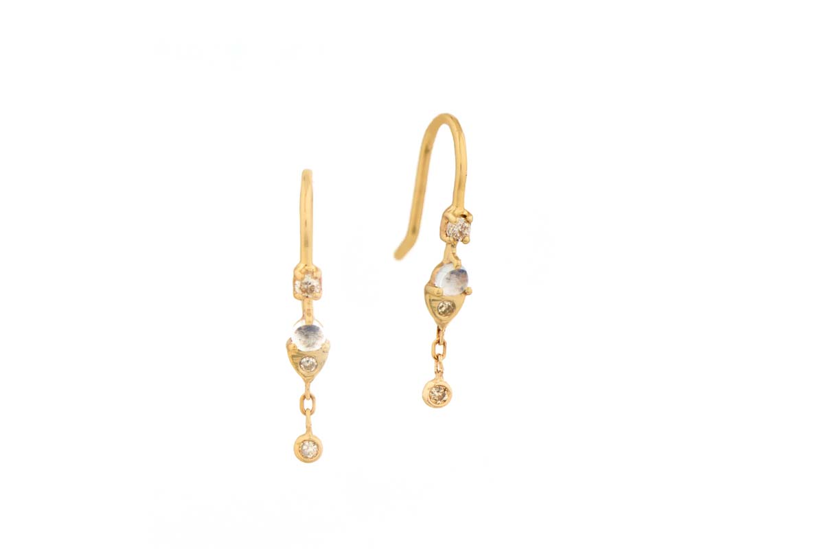 CELINE DAOUST | Moonstone & Diamonds earrings