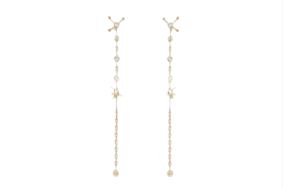 CELINE DAOUST | Diamonds constellation long chain earrings