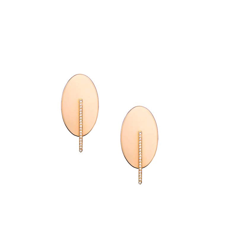 LITO | Ellipse diamond line earrings