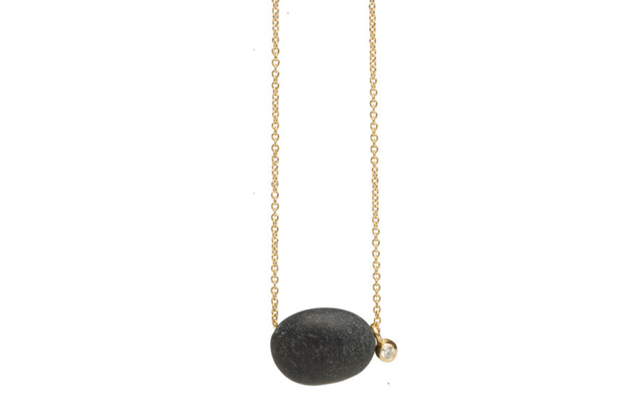 DOLLY BOUCOYANNIS | Small Pebble Pendant with Diamond