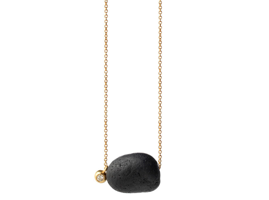 DOLLY BOUCOYANNIS | Medium Pebble Pendant with Diamond