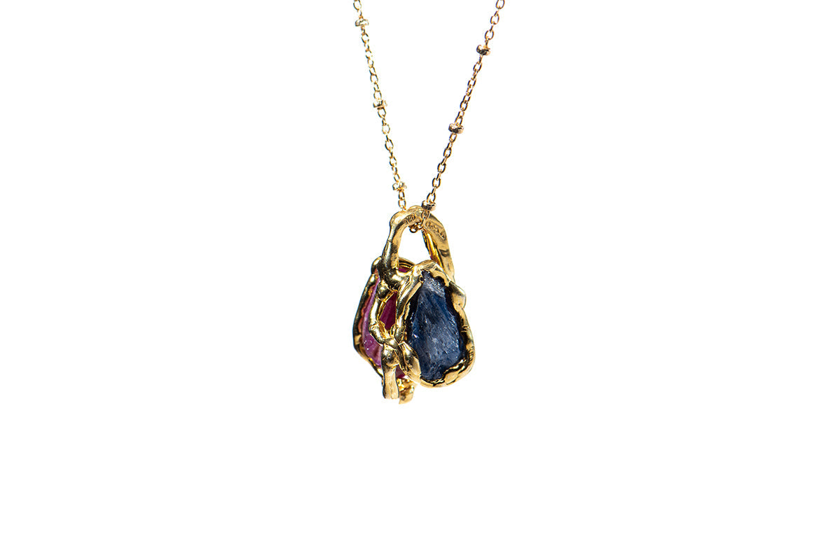 NESO | Abundance Raw Ruby &amp; Sapphire Necklace