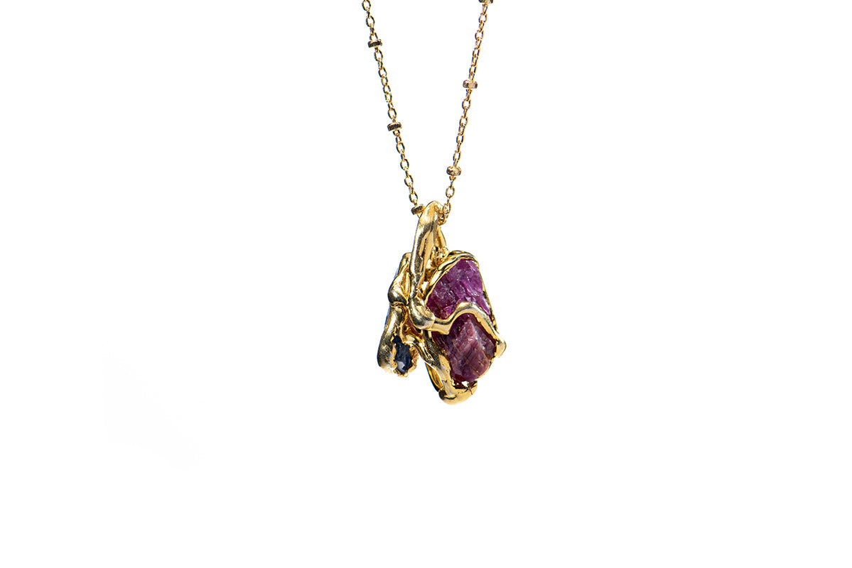 NESO | Abundance Raw Ruby &amp; Sapphire Necklace